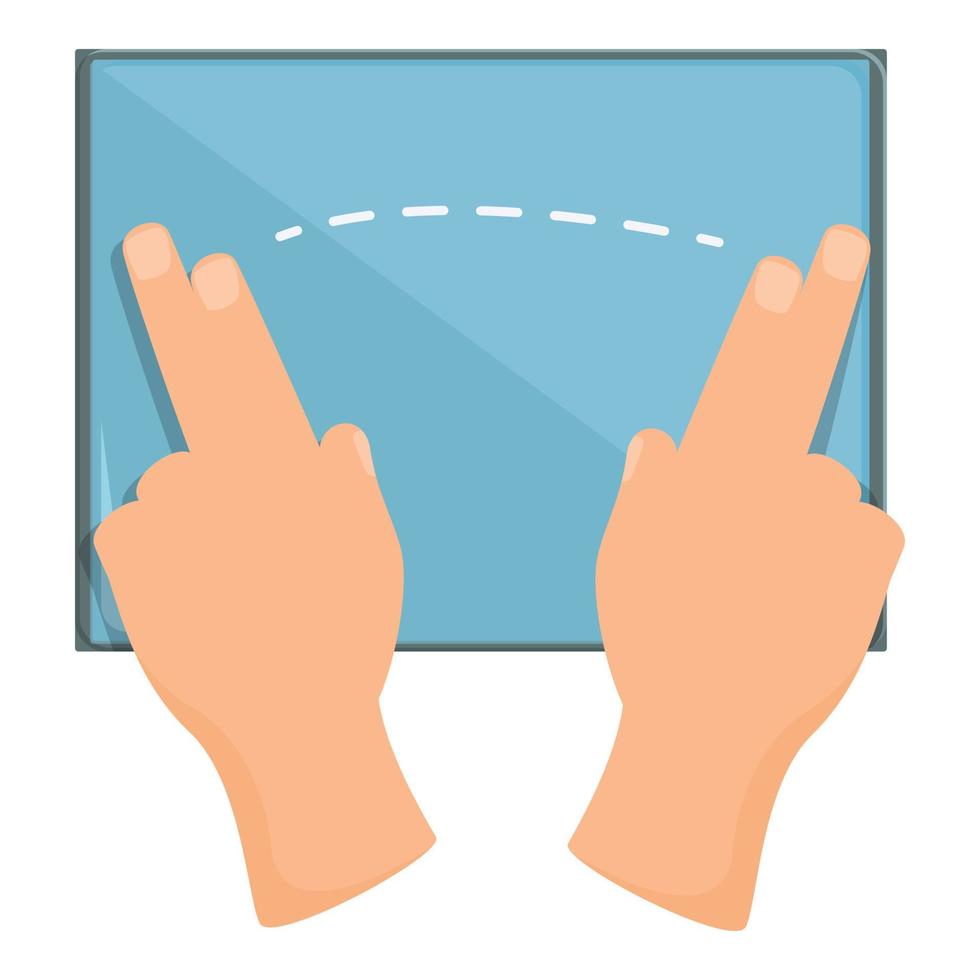 Two hand tocuh icon cartoon vector. Smart contact vector