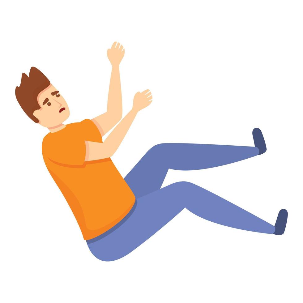 Careless risk man icon, cartoon style vector