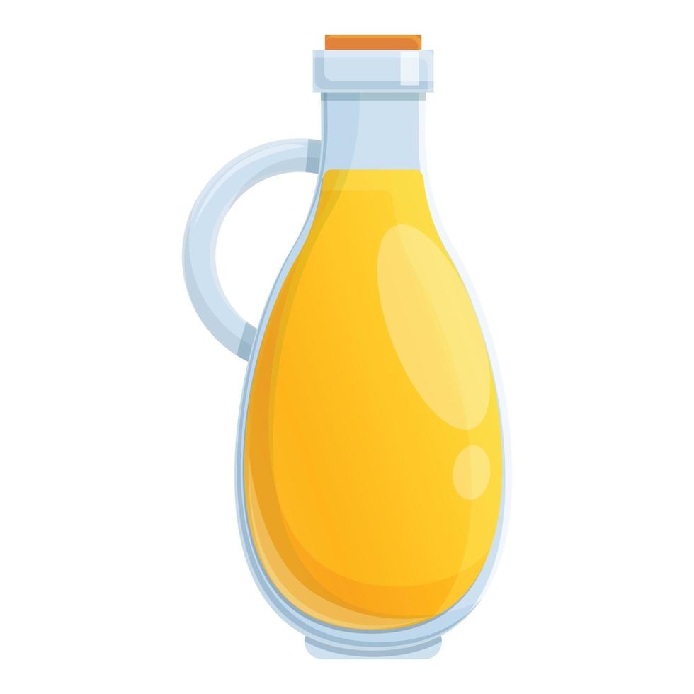 Jojoba oil bottle icon, cartoon style vector