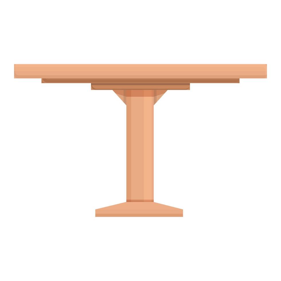 Round wood table icon cartoon vector. Restaurant table vector