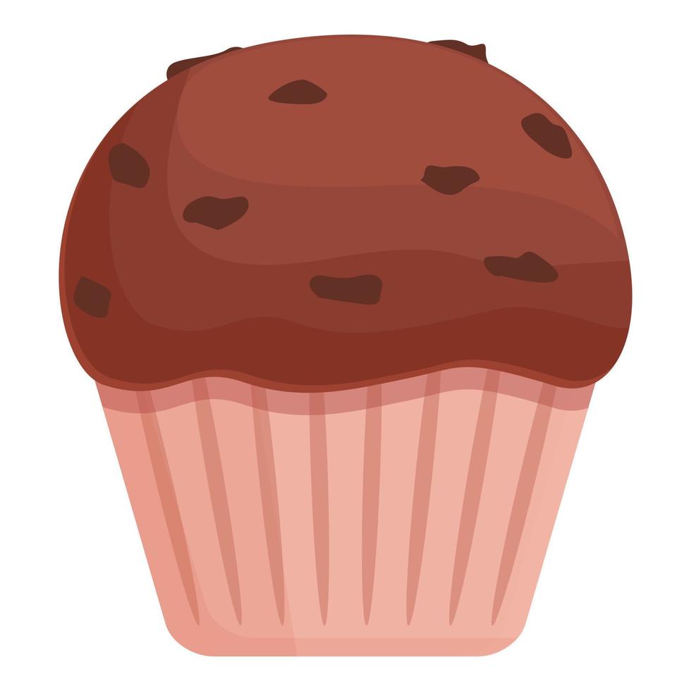 vector de dibujos animados de icono de bizcocho de chocolate. dulces de muffin