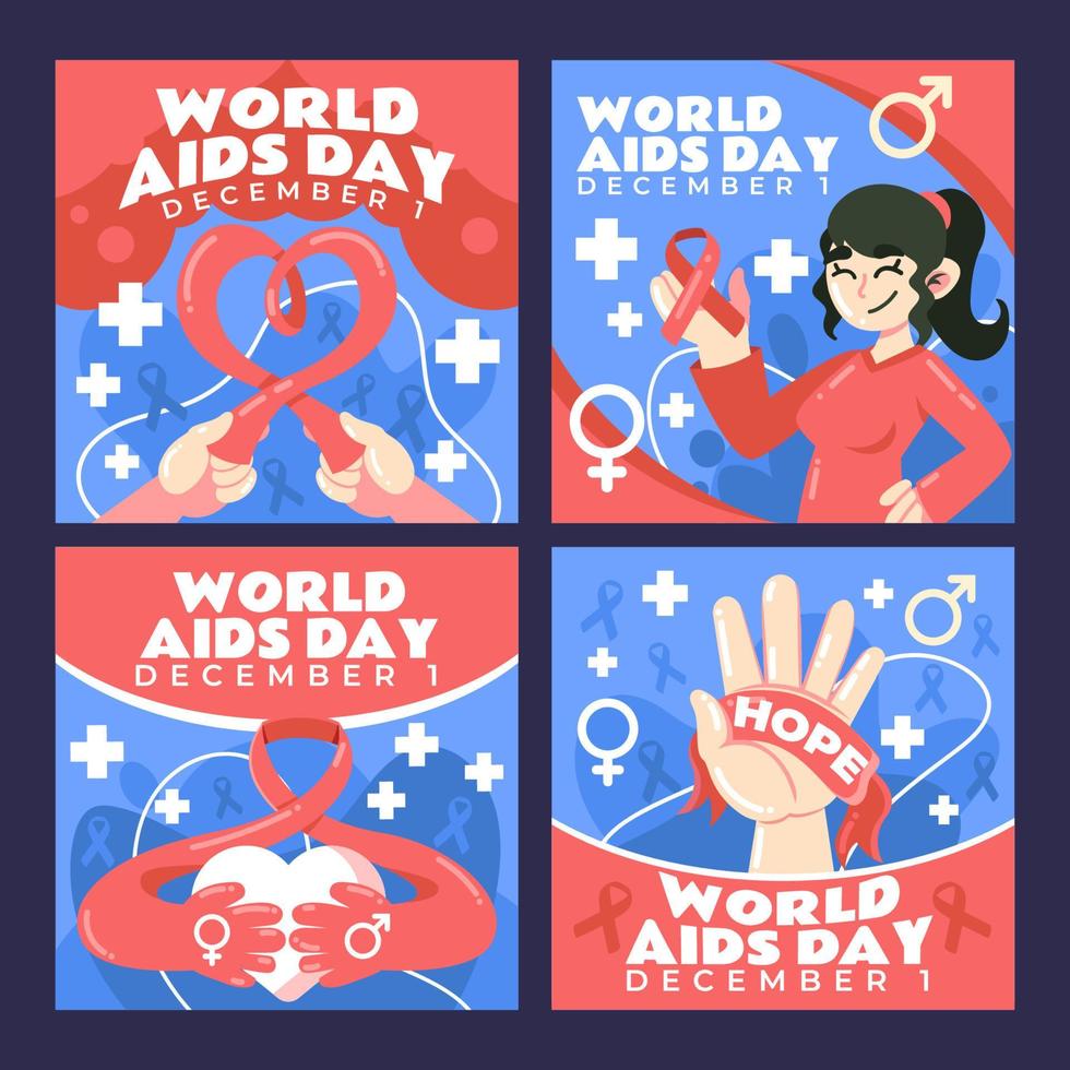 esperanza en el dia mundial del sida vector