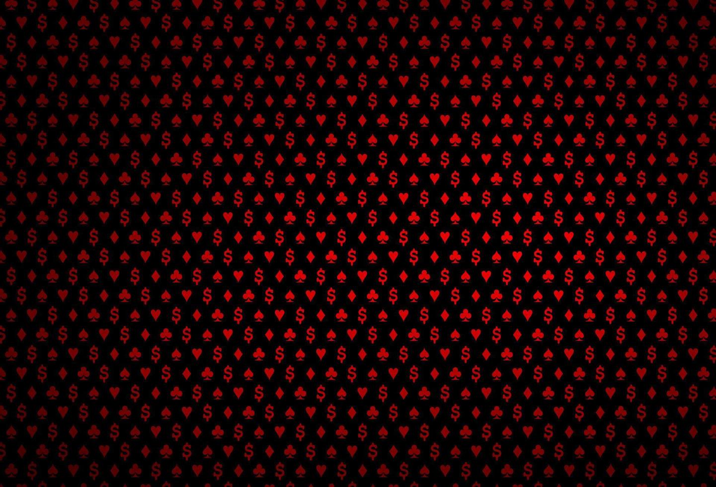 Dark red vector template with poker symbols.