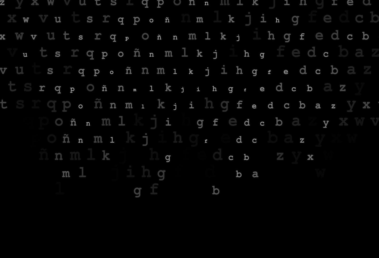 Dark silver, gray vector pattern with ABC symbols.
