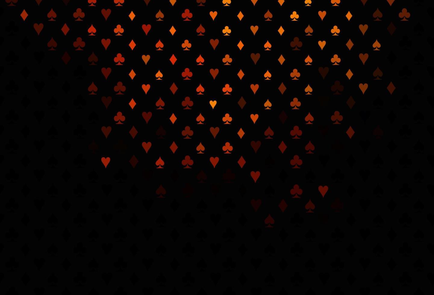 Dark red, yellow vector template with poker symbols.