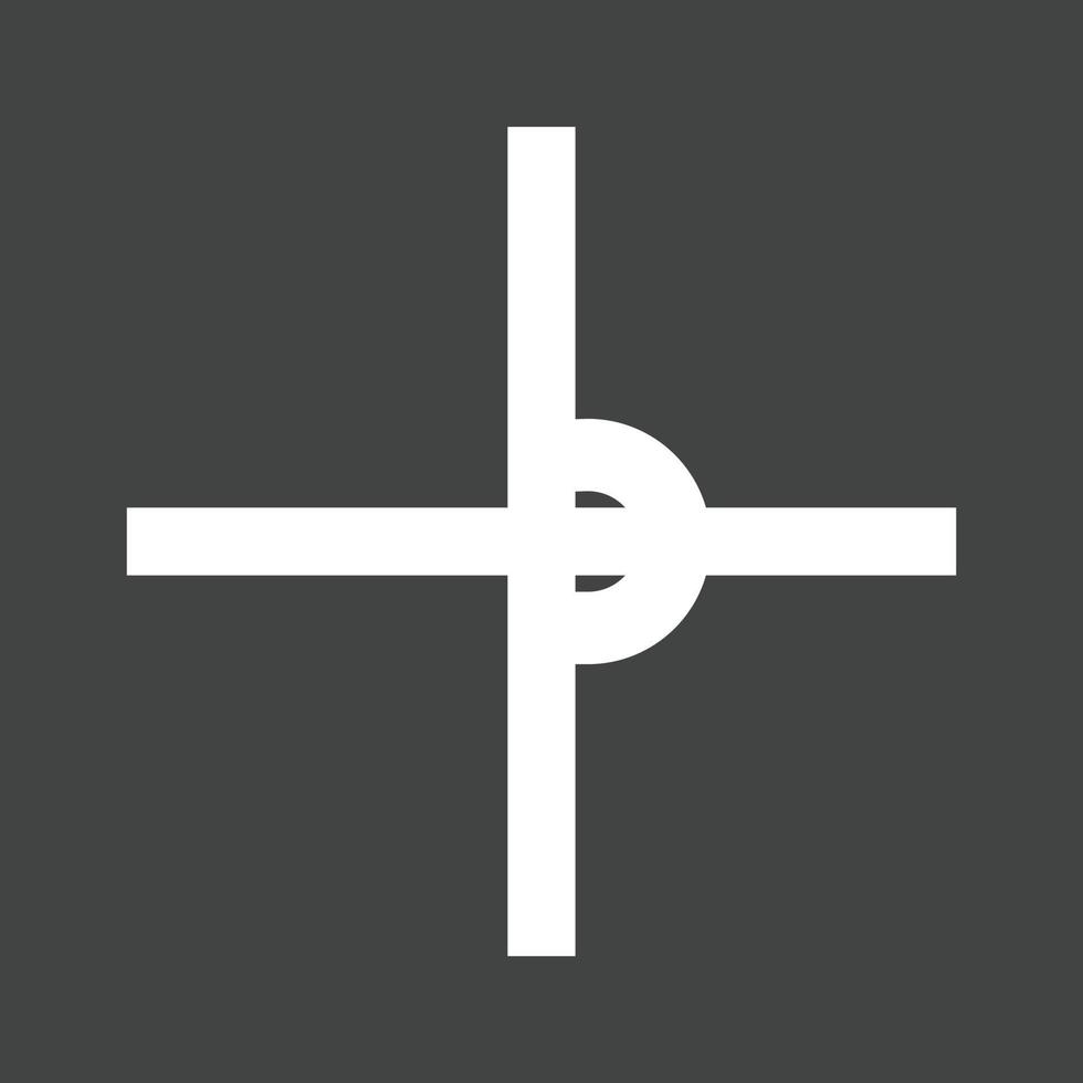 Wires Crossed Not Joined Glyph Inverted Icon vector