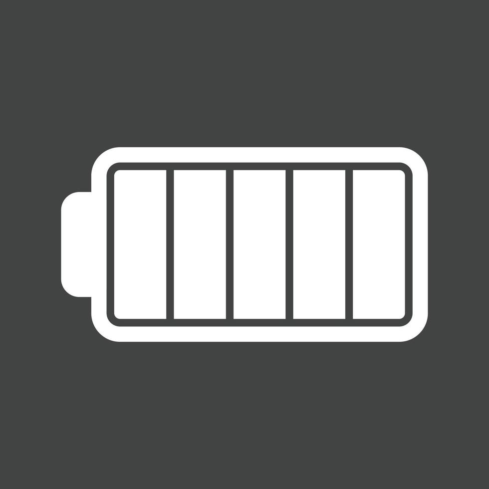 Full Battery Glyph Inverted Icon vector