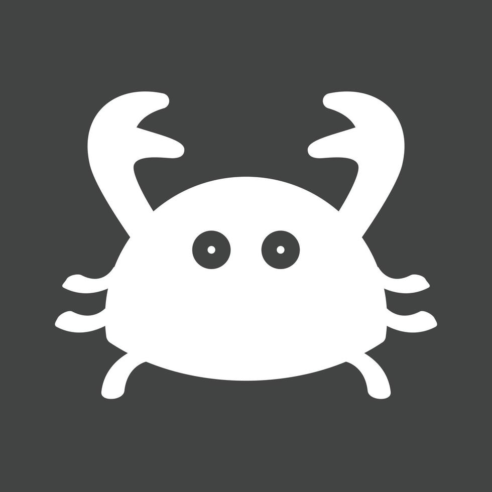 Crab Glyph Inverted Icon vector