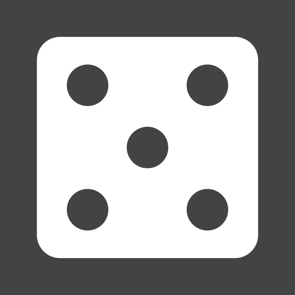 Dice II Glyph Inverted Icon vector