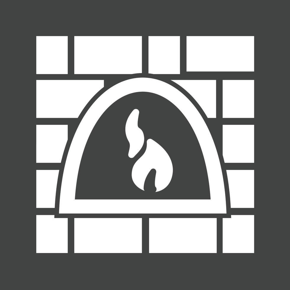 Fire Oven Glyph Inverted Icon vector
