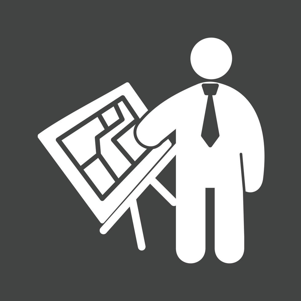 Architect Glyph Inverted Icon vector