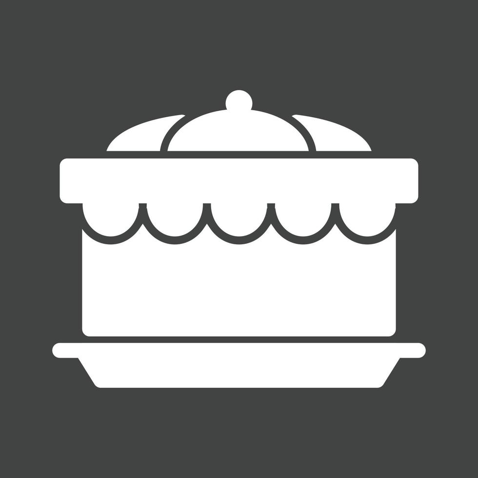 Cake II Glyph Inverted Icon vector