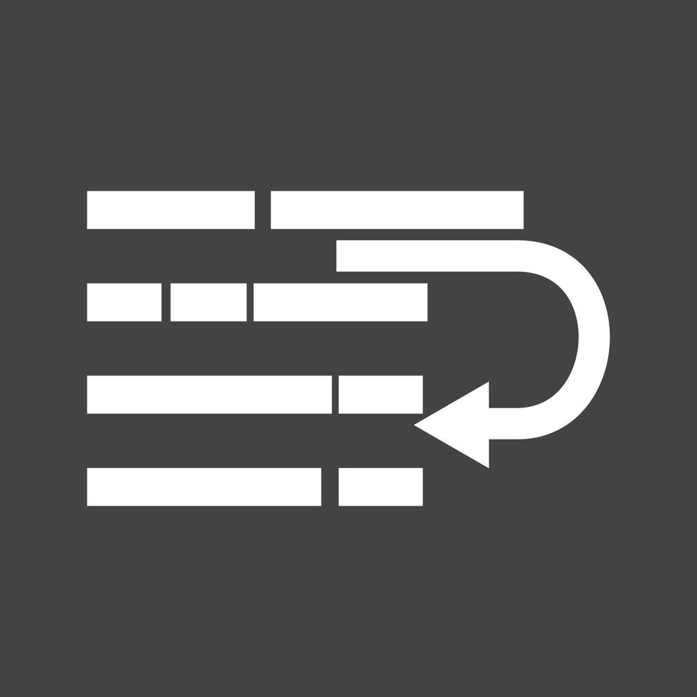 Text Wrap Glyph Inverted Icon vector