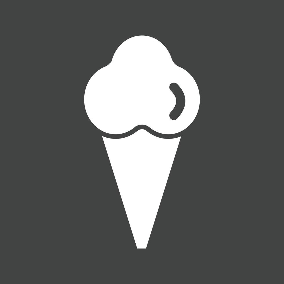 icono de glifo de helado invertido vector