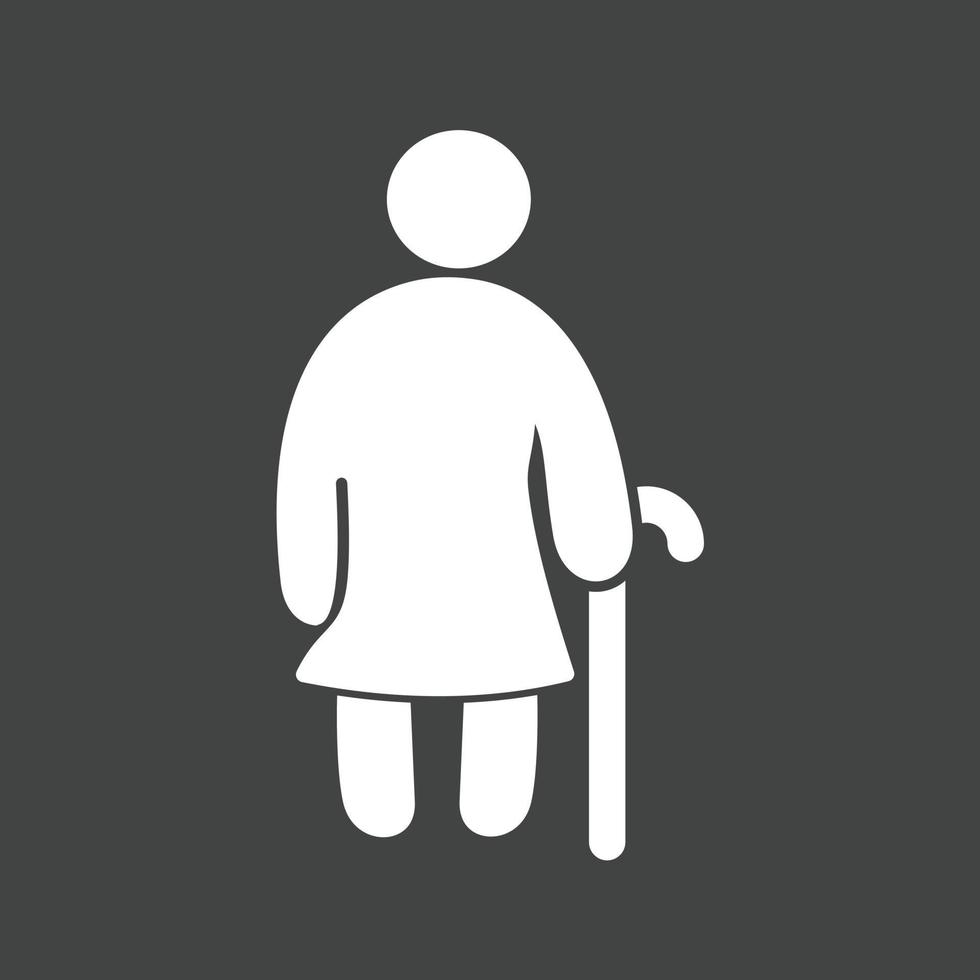 Old Woman Glyph Inverted Icon vector