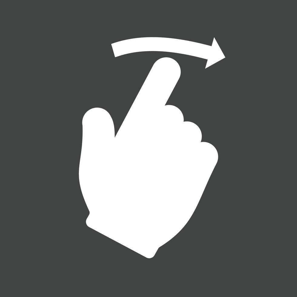 Swipe Right Glyph Inverted Icon vector