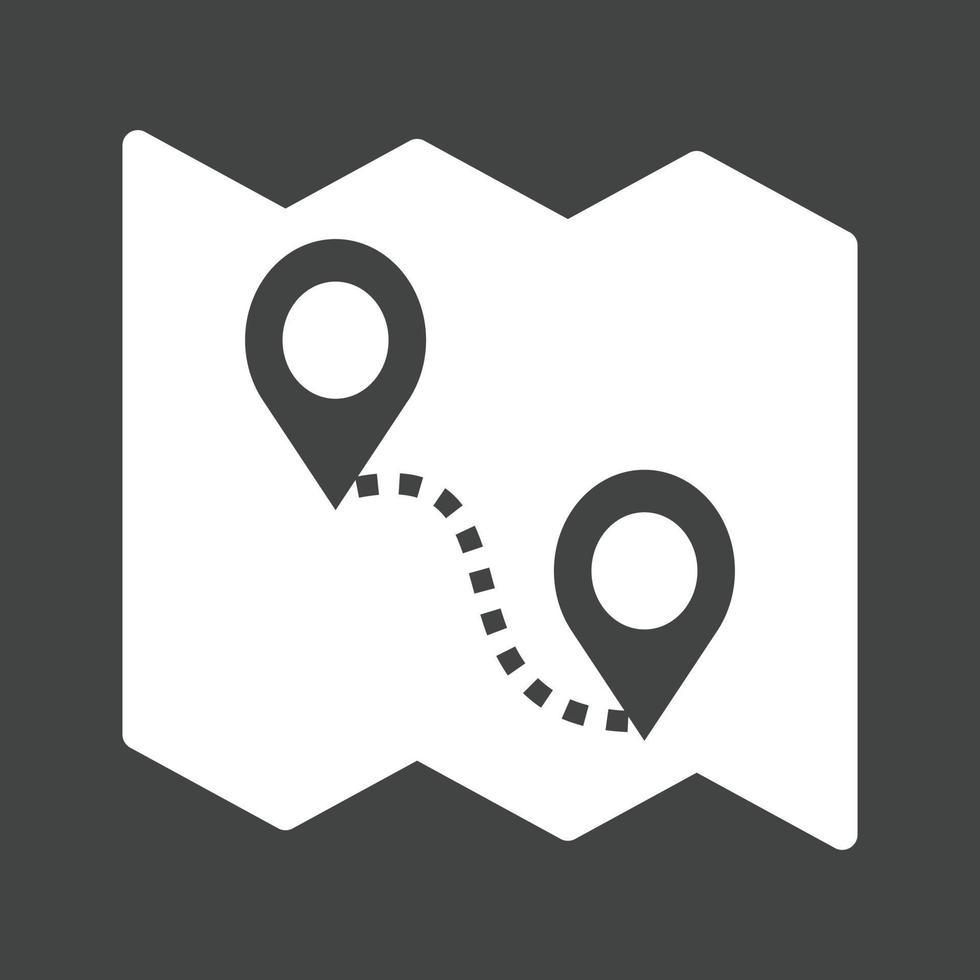 Route I Glyph Inverted Icon vector