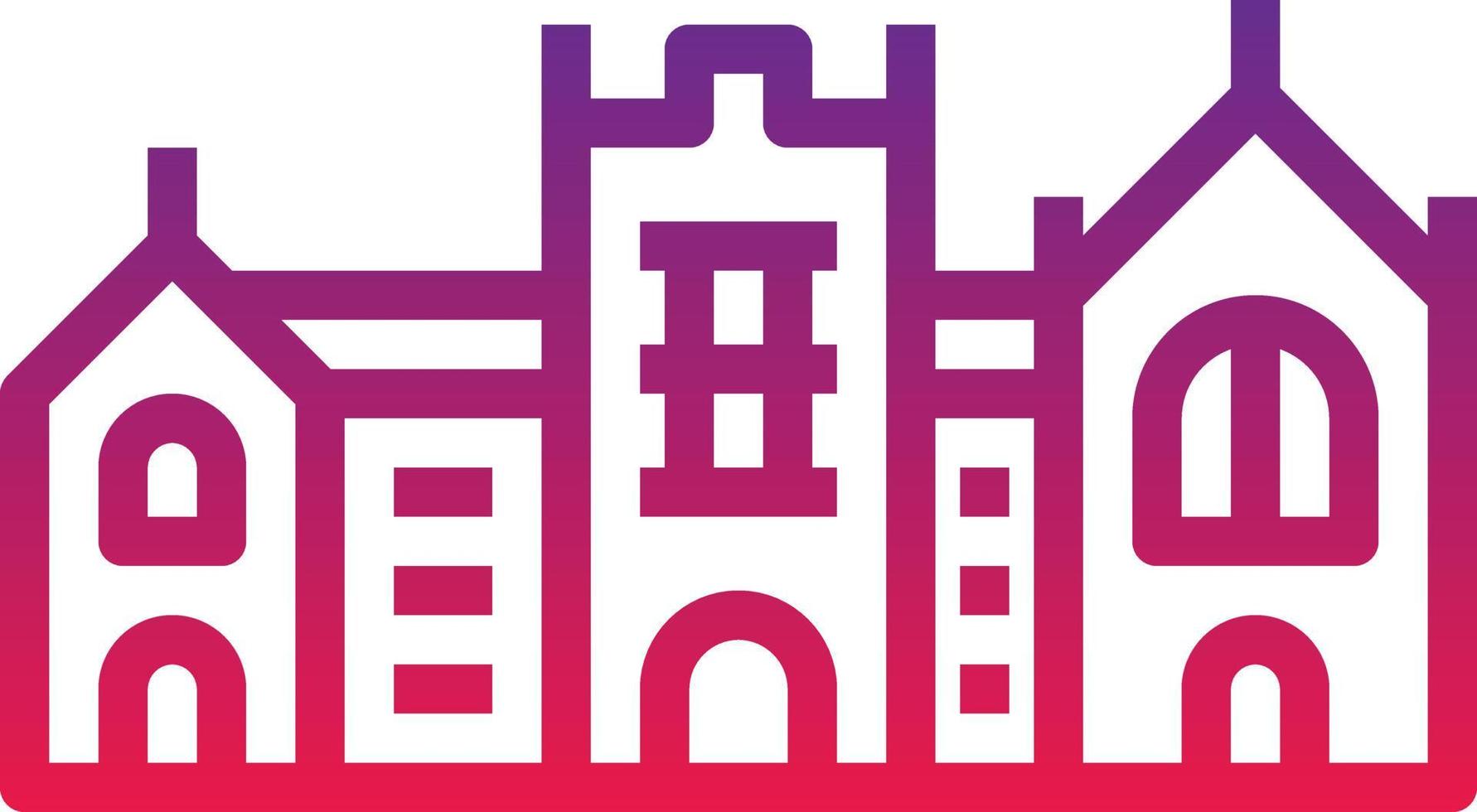 university castle school study building - gradient icon vector