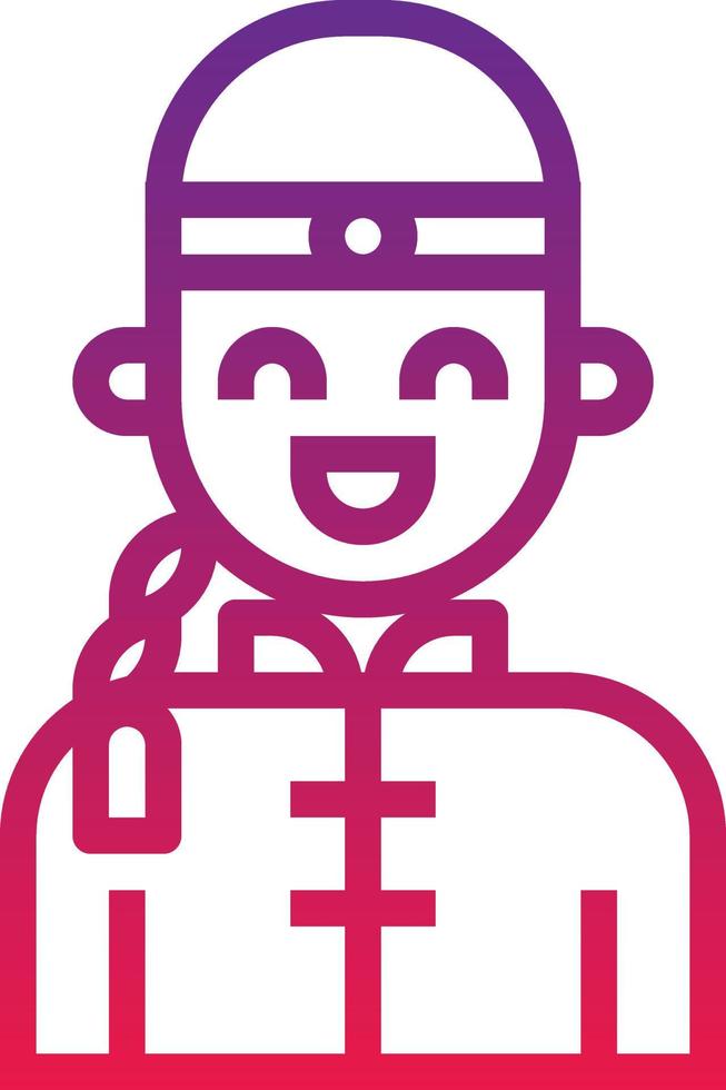 man chinese avatar smile ghost - gradient icon vector