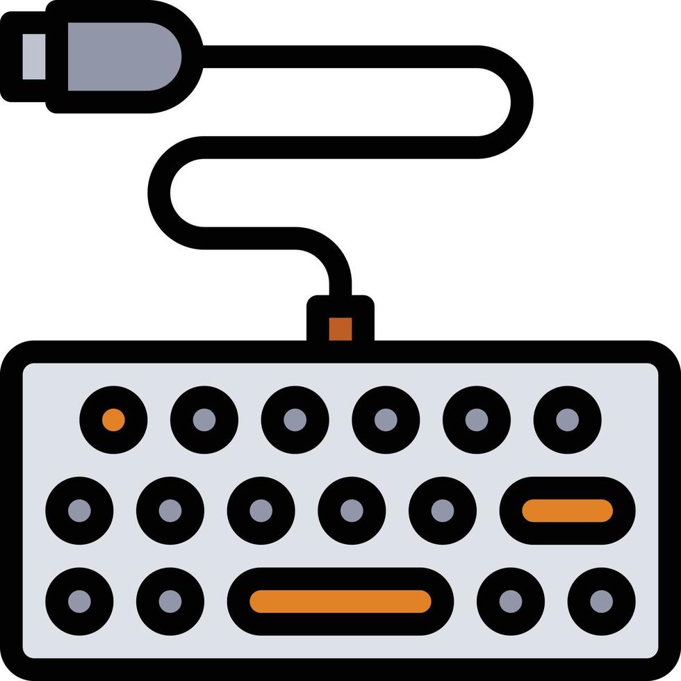 keyboard type connect computer accessory - filled outline icon vector