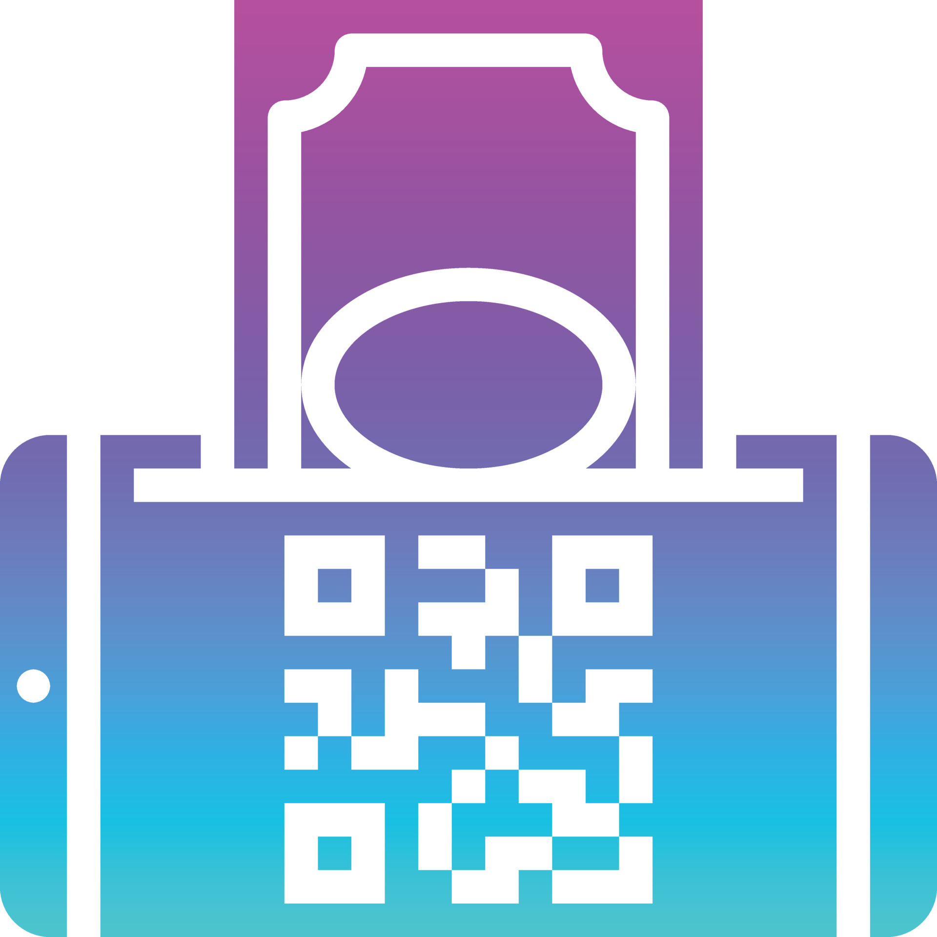 mobile payment qr code payment cash banking - solid gradient icon ...