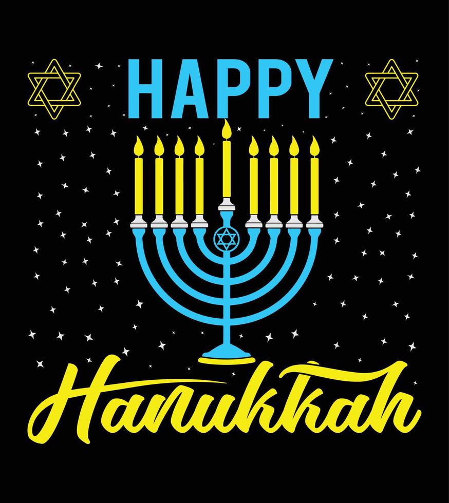 Hanukkah t shirt vector. Hanukkah hand lettering Pro Vector