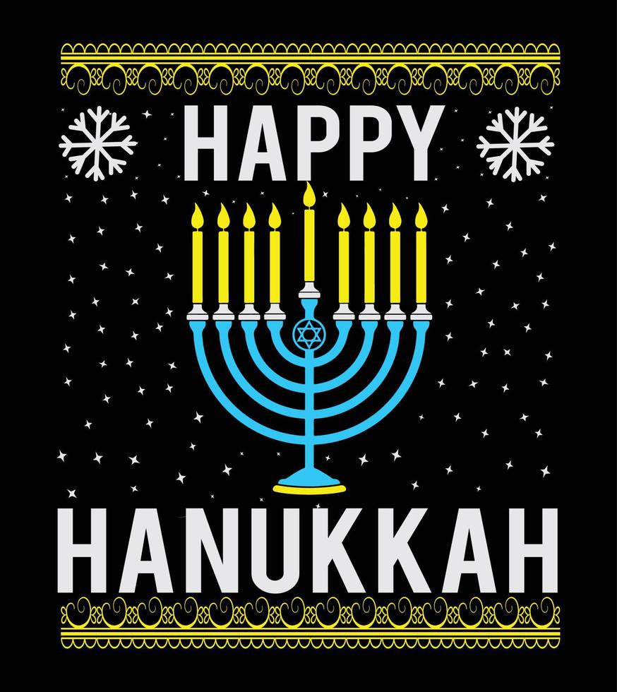 Hanukkah t shirt vector. Hanukkah hand lettering Pro Vector