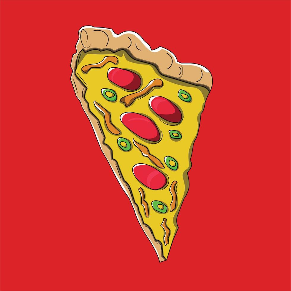 Delicious Pizza slice vector