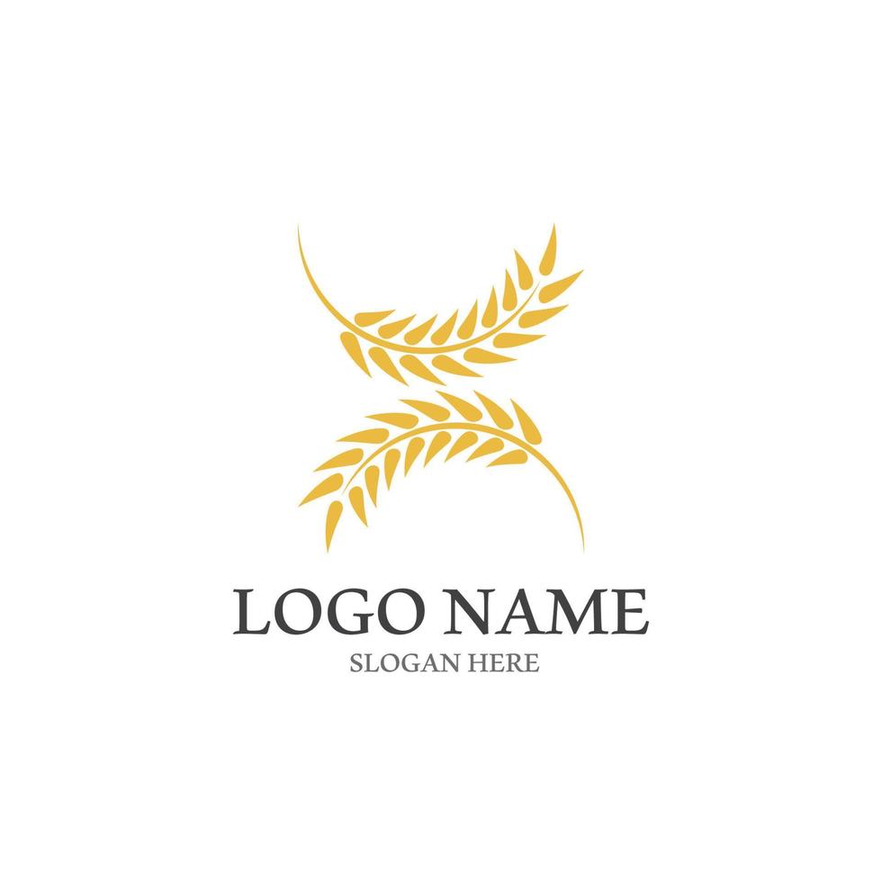 Wheat logo vector icon illustration