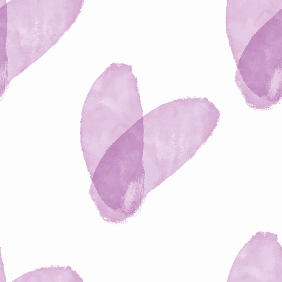 Seamless pattern Violet digital watercolor heart love vector