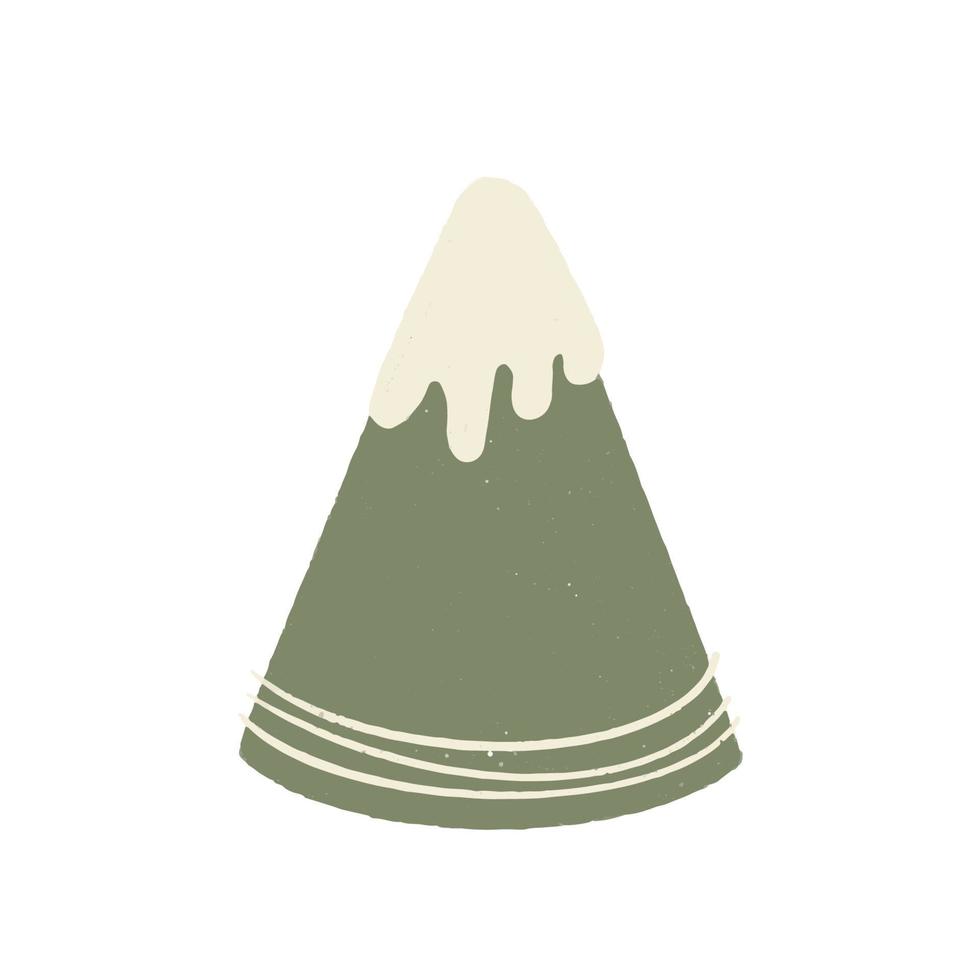 montaña en estilo plano. montaña blanco-verde, naturaleza vector