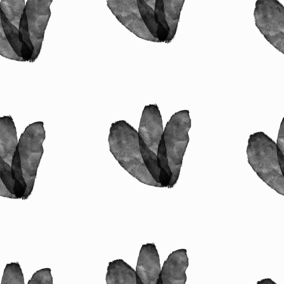 Seamless pattern Black abstract digital watercolor stain vector