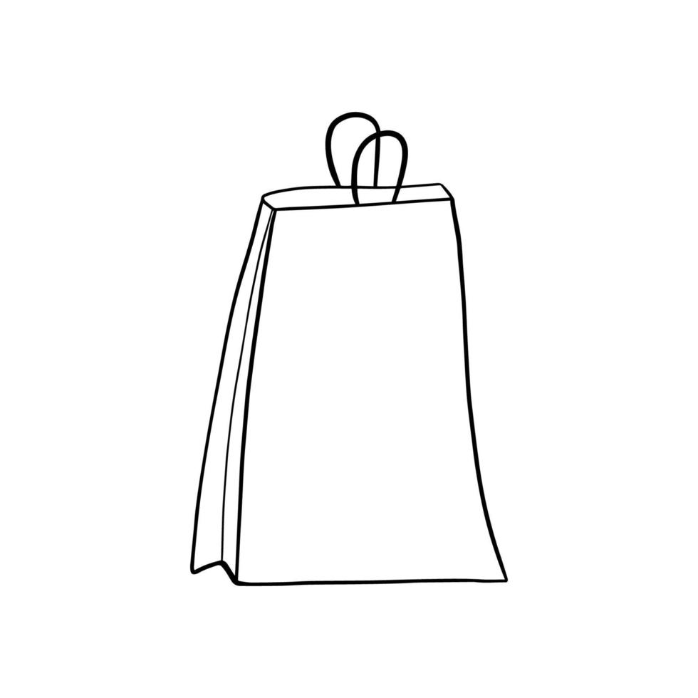 icono de bolsa de garabato dibujado a mano vector