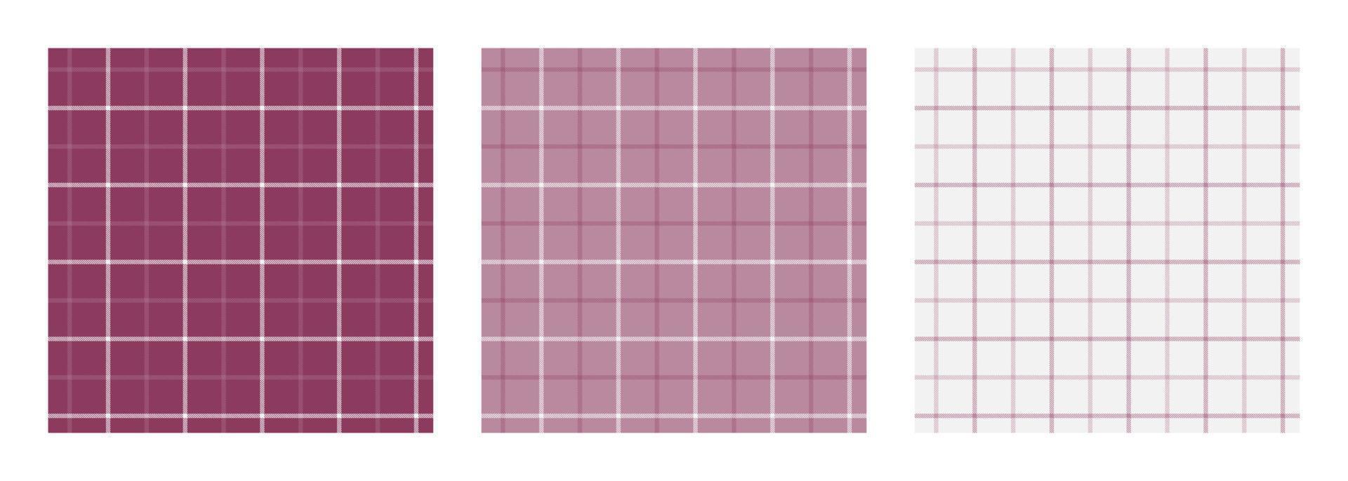 Set of tattersall plaid seamless surface pattern vector
