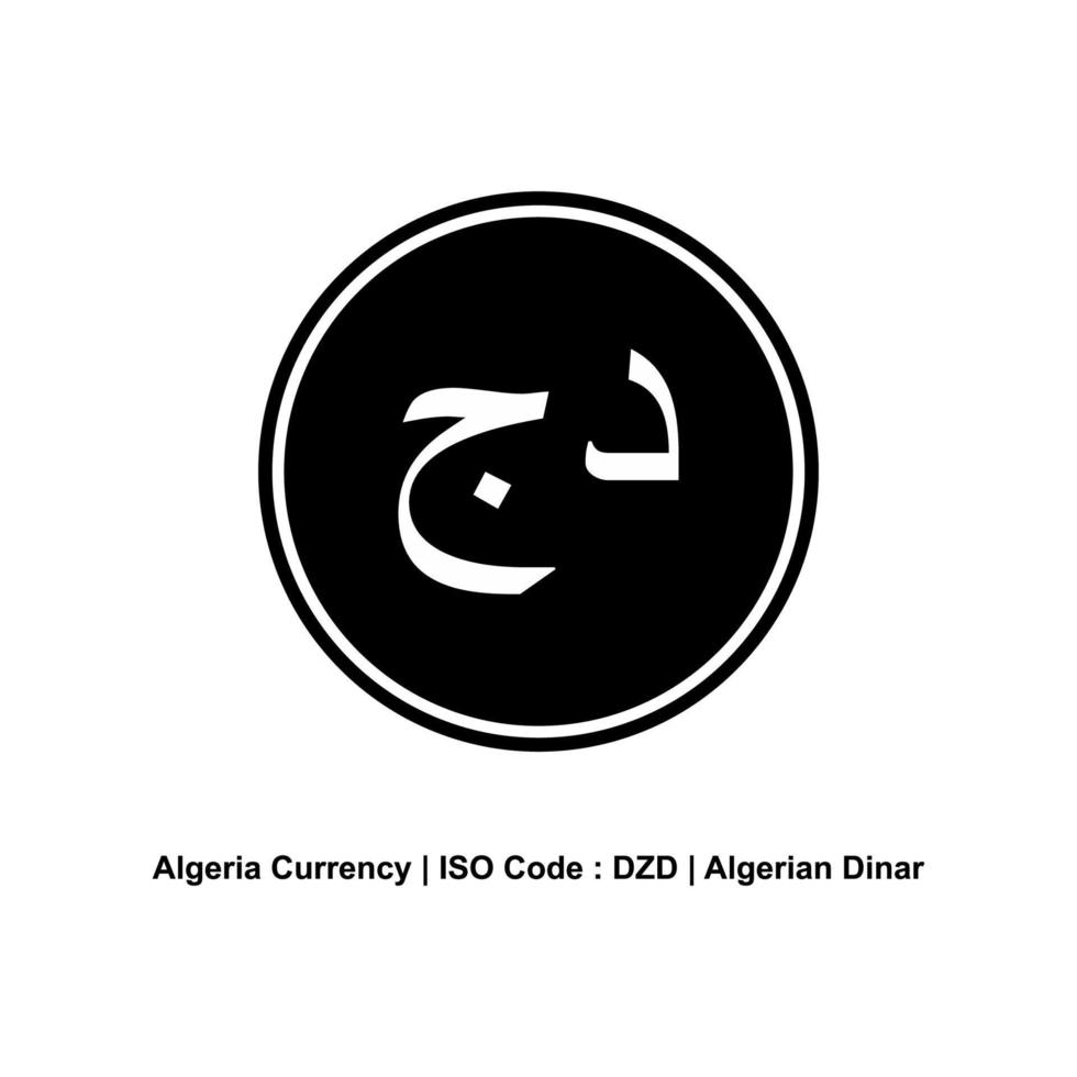 Algeria, El Djazair, Al Jazair Currency. Algerian Dinar, DZD Sign. Vector Illustration