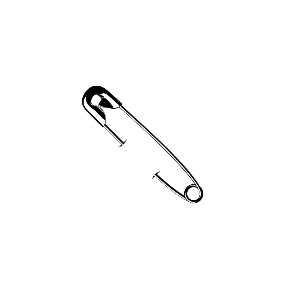 Safety Pin Silhouette for Art Illustration, Logo, Website, Apps, Pictogram or Graphic Design Element. Vector Illustration