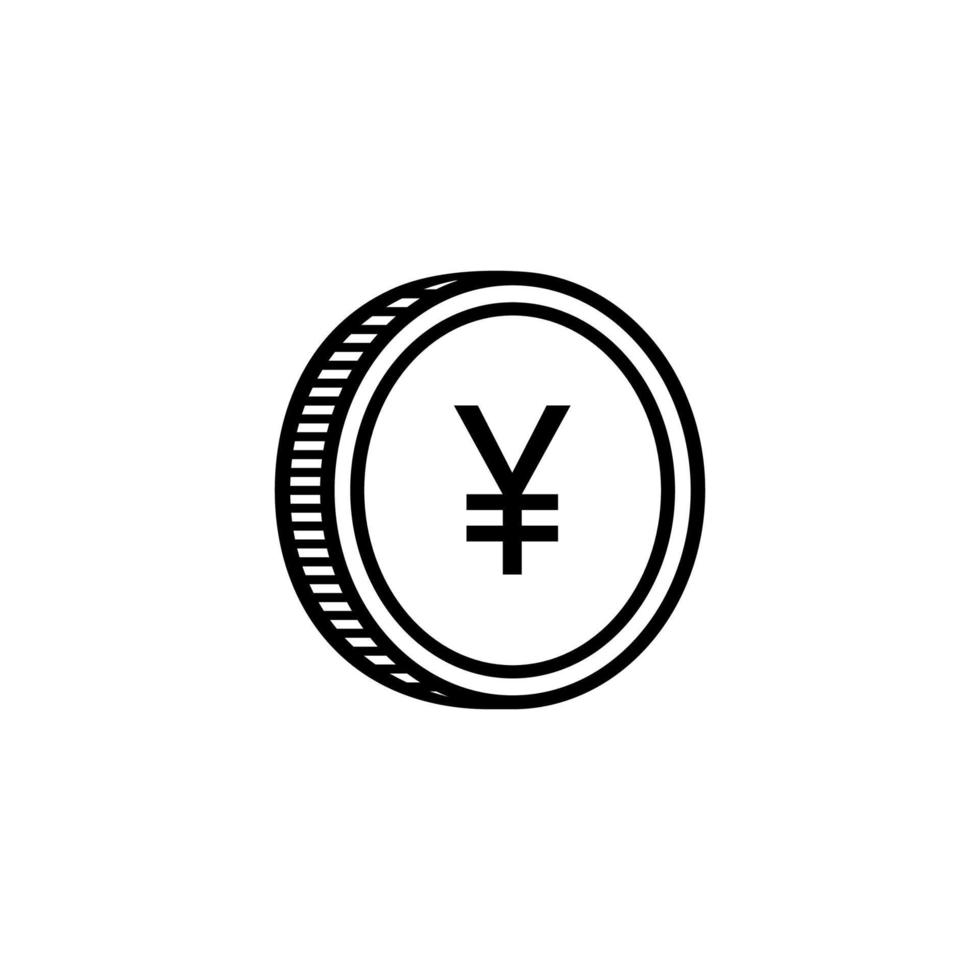 moneda japonesa, símbolo de icono de yen, signo jpy. ilustración vectorial vector