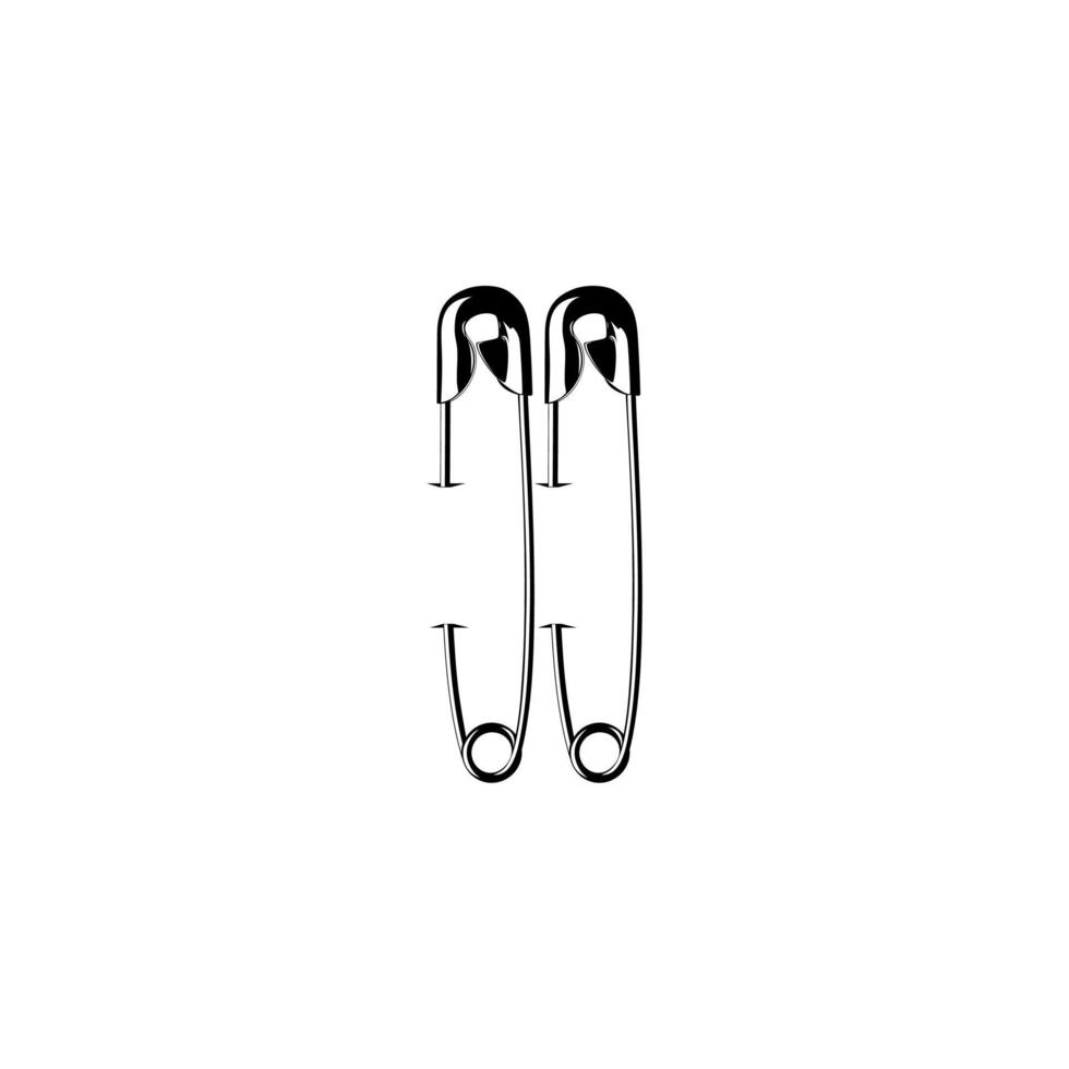 Safety Pin Silhouette for Art Illustration, Logo, Website, Apps, Pictogram or Graphic Design Element. Vector Illustration