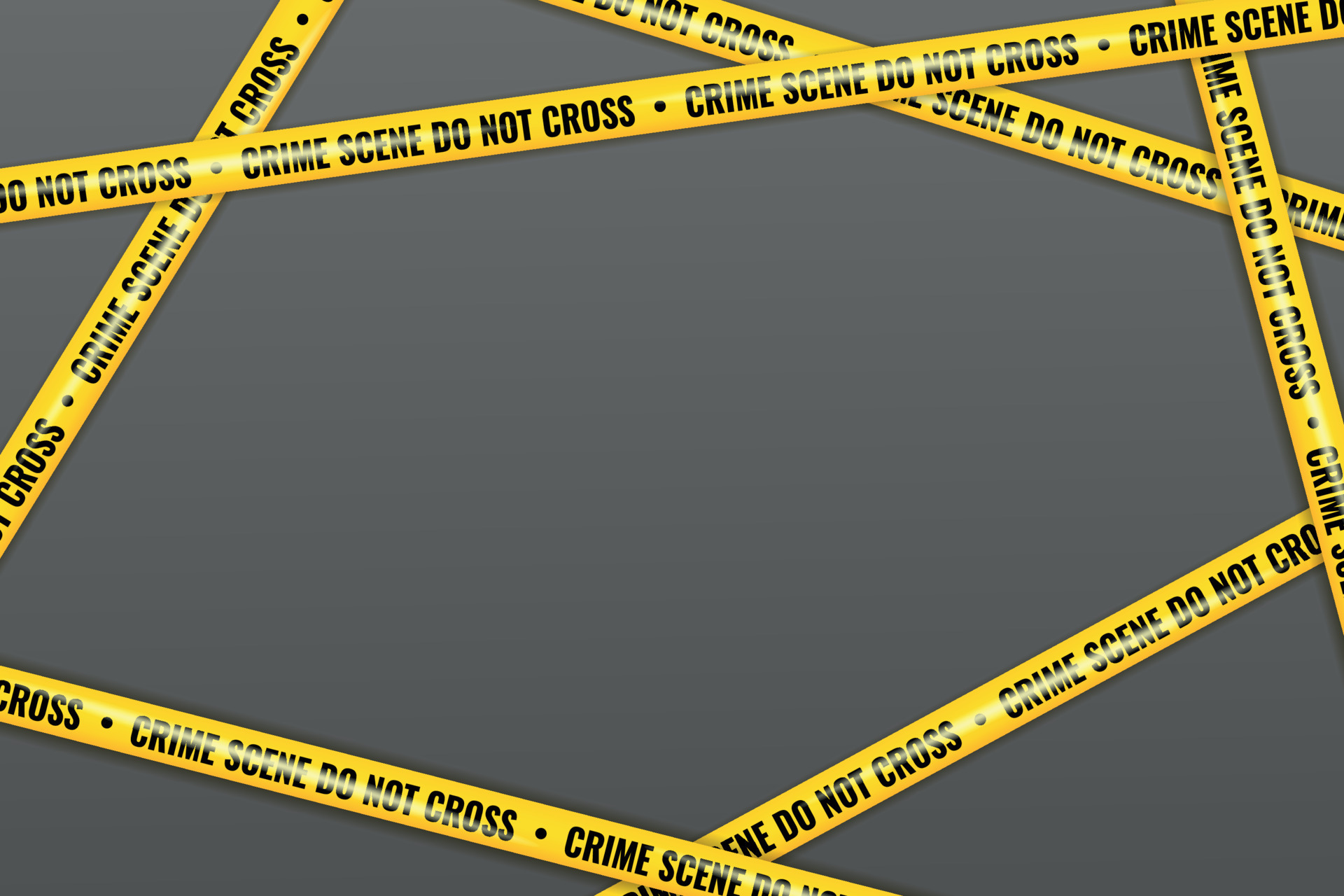 Realistic Crime scene danger tape. Crossing danger ribbon of caution