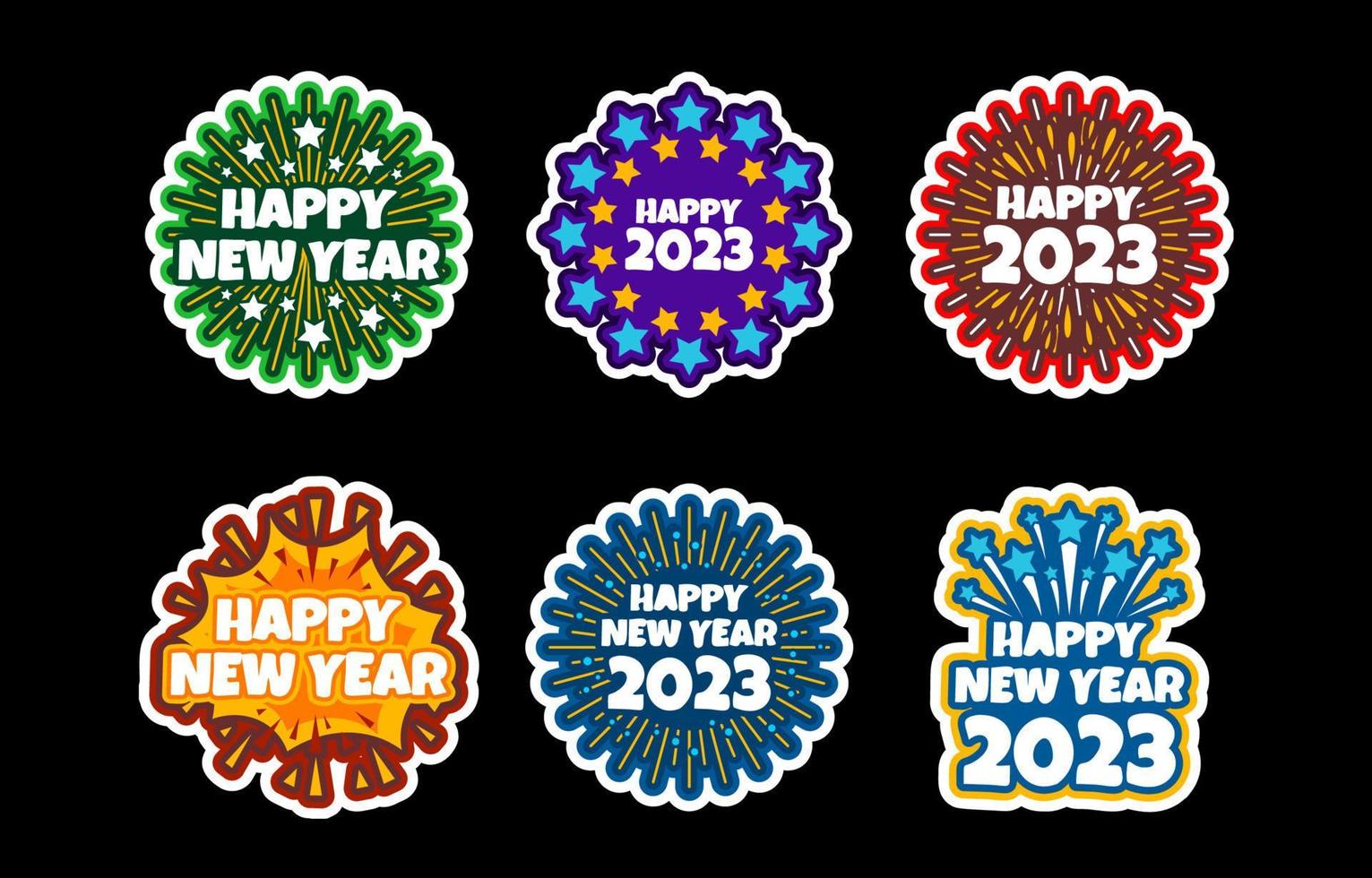 New Year Sticker Set vector