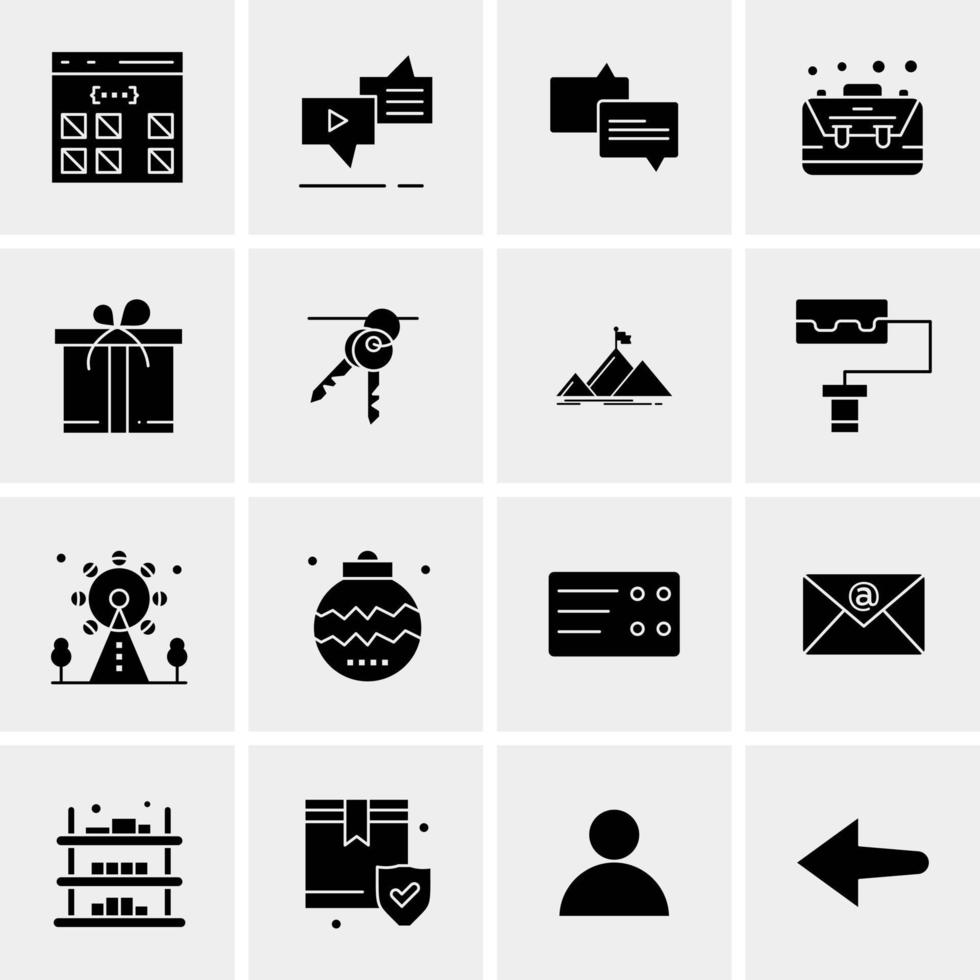 16 iconos de negocios universales vector ilustración de icono creativo para usar en proyectos relacionados con la web y dispositivos móviles