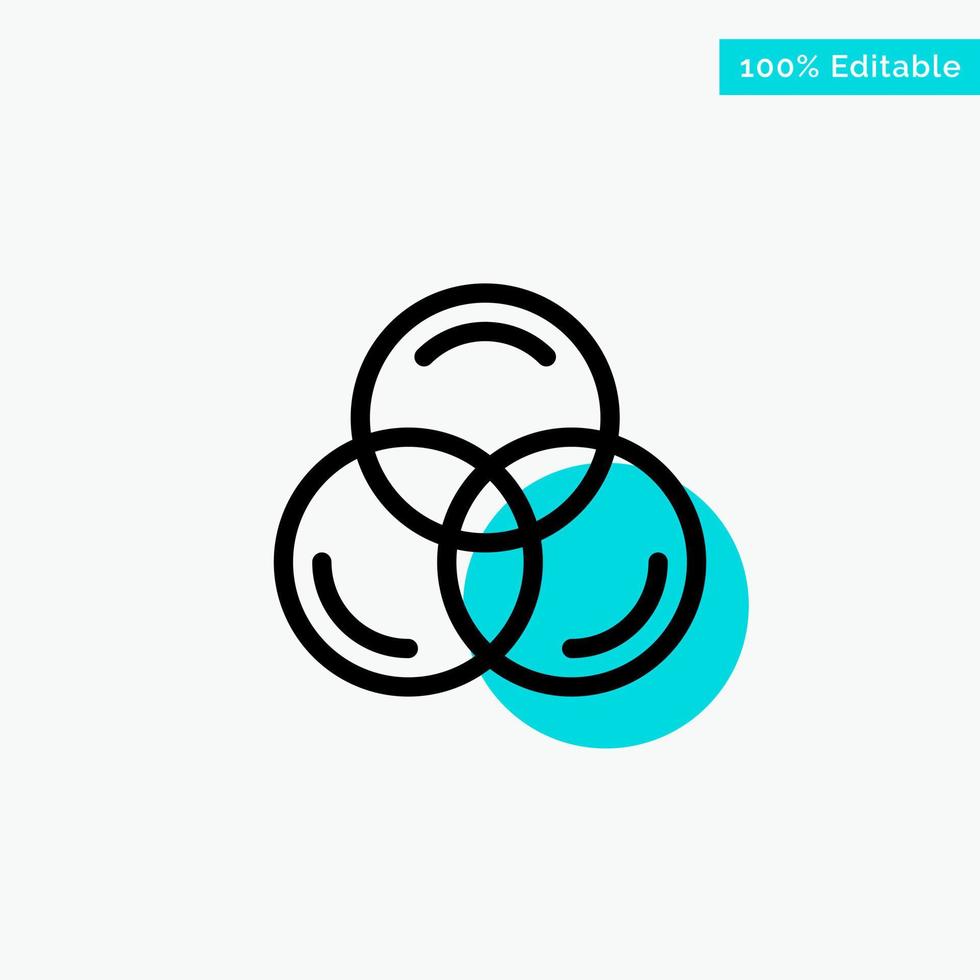 Rgb Color Web turquoise highlight circle point Vector icon