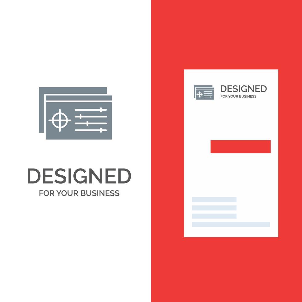 Setting Controller Target Object Grey Logo Design and Business Card Template vector