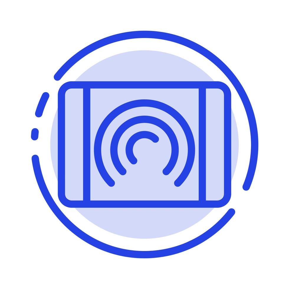 Interaction User Touch Interface Blue Dotted Line Line Icon vector