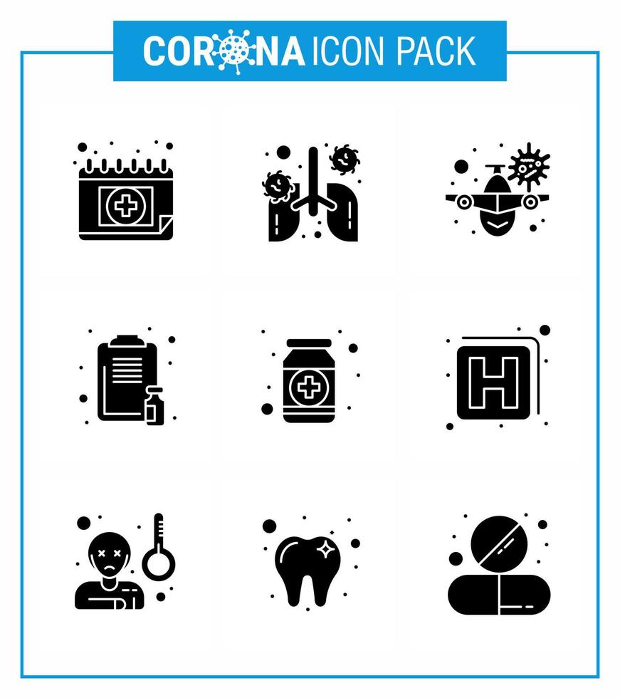 covid19 prevención de la contaminación del virus de la corona paquete de 25 iconos azules como informe de atención médica neumonía portapapeles advertencia coronavirus viral 2019nov enfermedad vector elementos de diseño