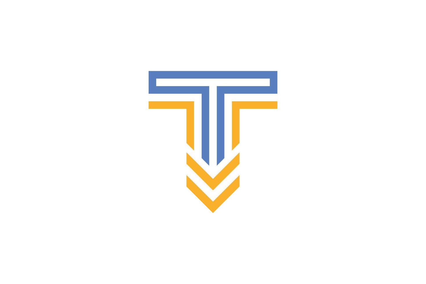 logotipo de letra t de diseño plano vector