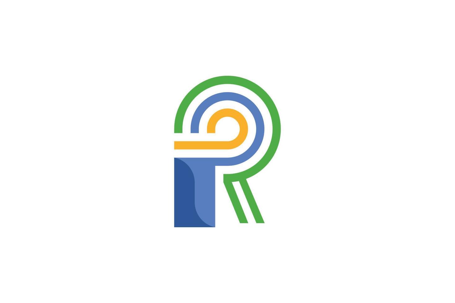 logotipo abstracto de la letra r vector