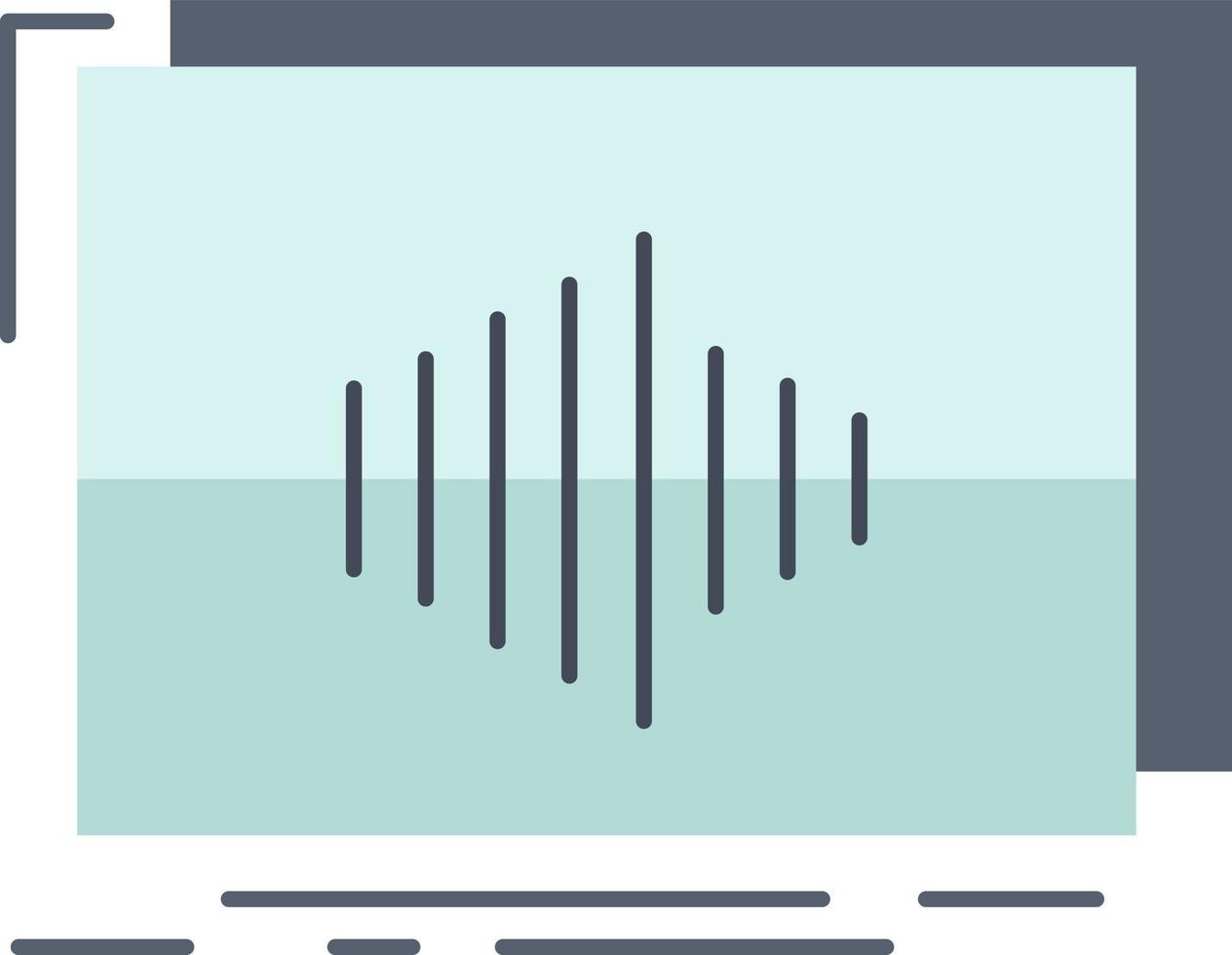 Audio frequency hertz sequence wave Flat Color Icon Vector