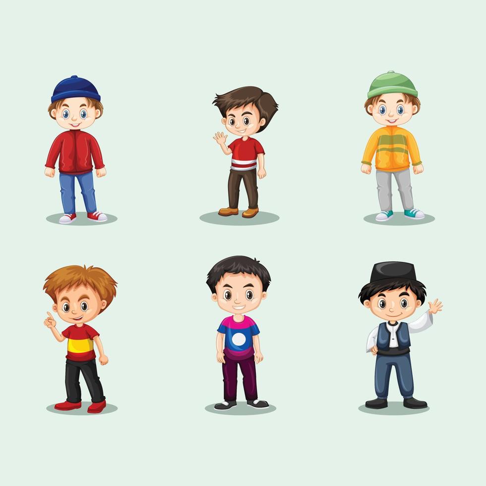 ilustración vectorial de dibujos animados de niños vector