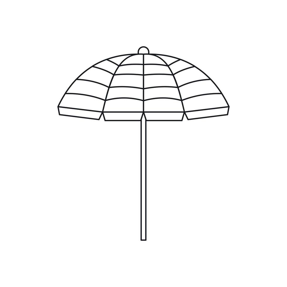 Beach umbrella icon, outline style vector